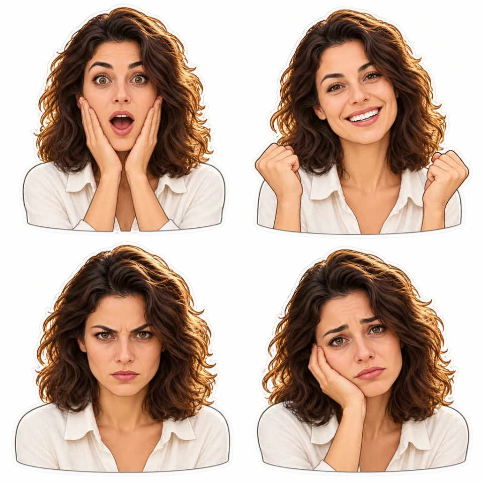 4 جذباتی اسٹیکرز کا پیک بنائیں